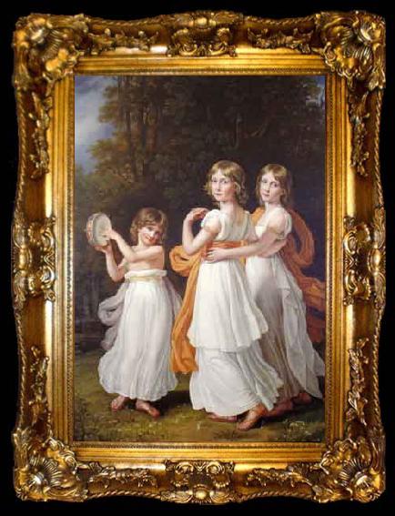 framed  Joseph Karl Stieler Portrait of the youngest daughters of Maximilian I of Bavaria, ta009-2